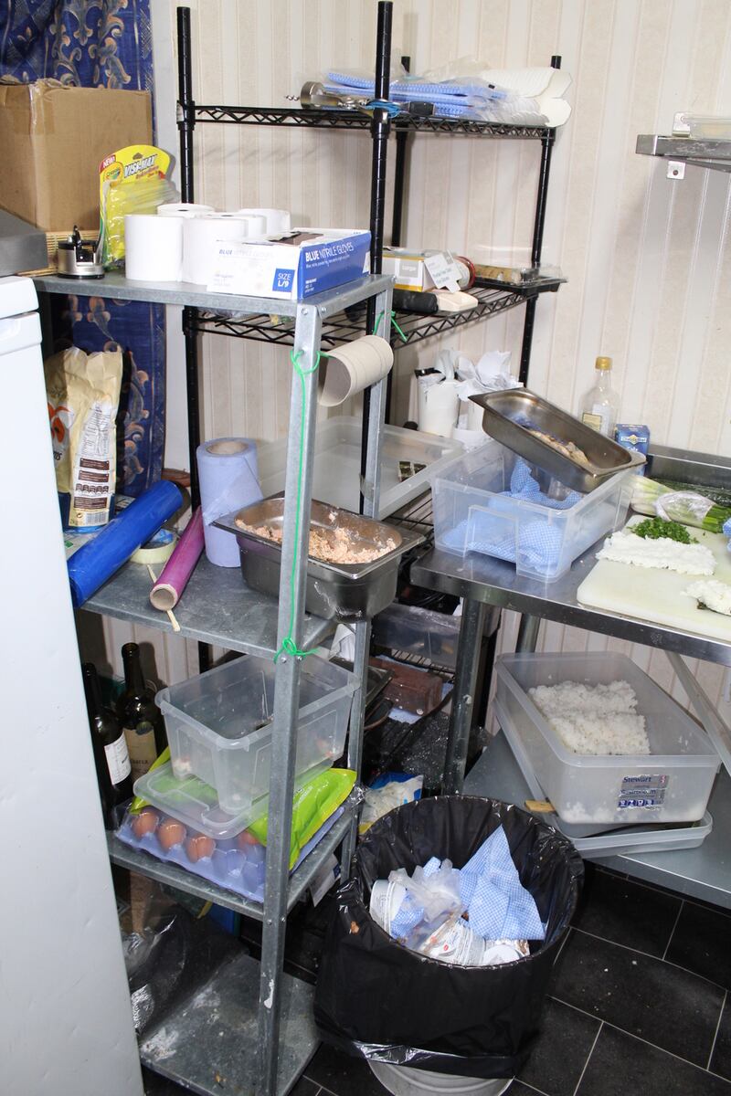 A picutre from inside the businesses operating under the names Koi Sushi, Nagoya Sushi and Kyoto Sushi at 1 Shanvarna Road, Santry, Dublin 9. Photograph: FSAI