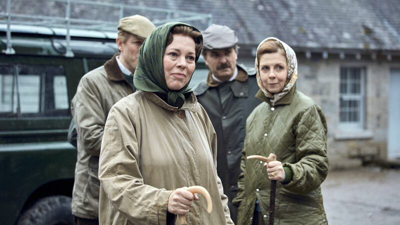 Olivia Colman as Queen Elizabeth II  and Tobias Menzies as Prince Philip in Netflix’s The Crown. Photograph: Sophie Mutevelian/Netflix