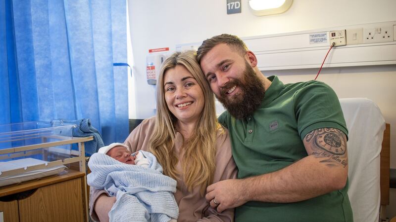 Ciara and Graham Claxton from Hollystown, Dublin with their son Carter, who was born at the Rotunda.