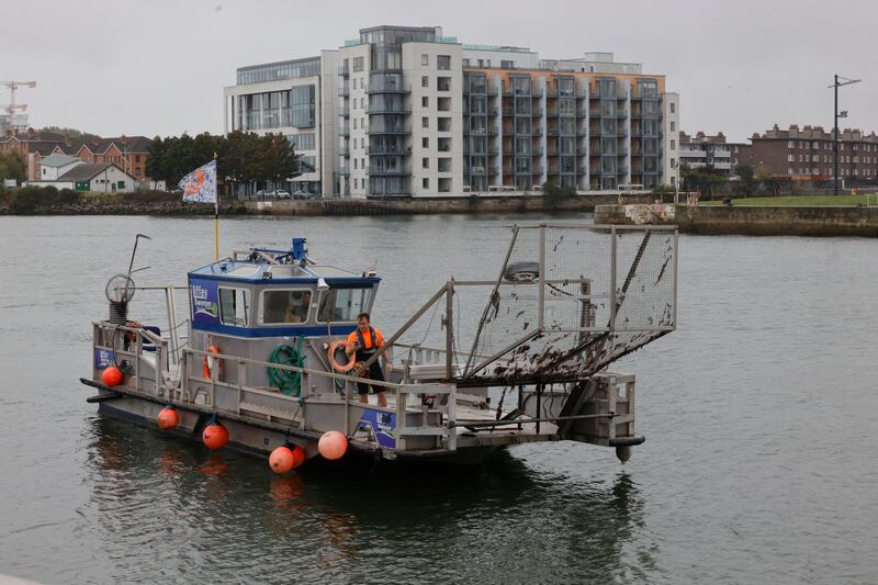 The Liffey Sweeper, created by Jimmy Murphy, which collects and cleans plastics and rubbish from the river Liffey. Photograph: Alan Betson/The Irish Times


