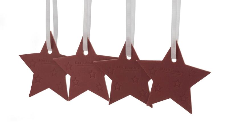 Max Benjamin’s new stocking fillers do double duty as decorations that also emit a super seasonal fragrance, €12 for a pack of four.