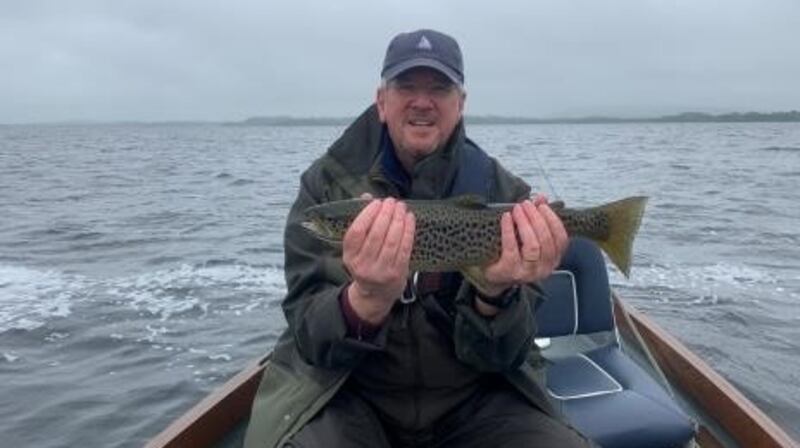 Michael Power with a good-sized Sheelin trout.