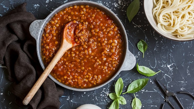 Lentil bolognese. Photograph: iStock.