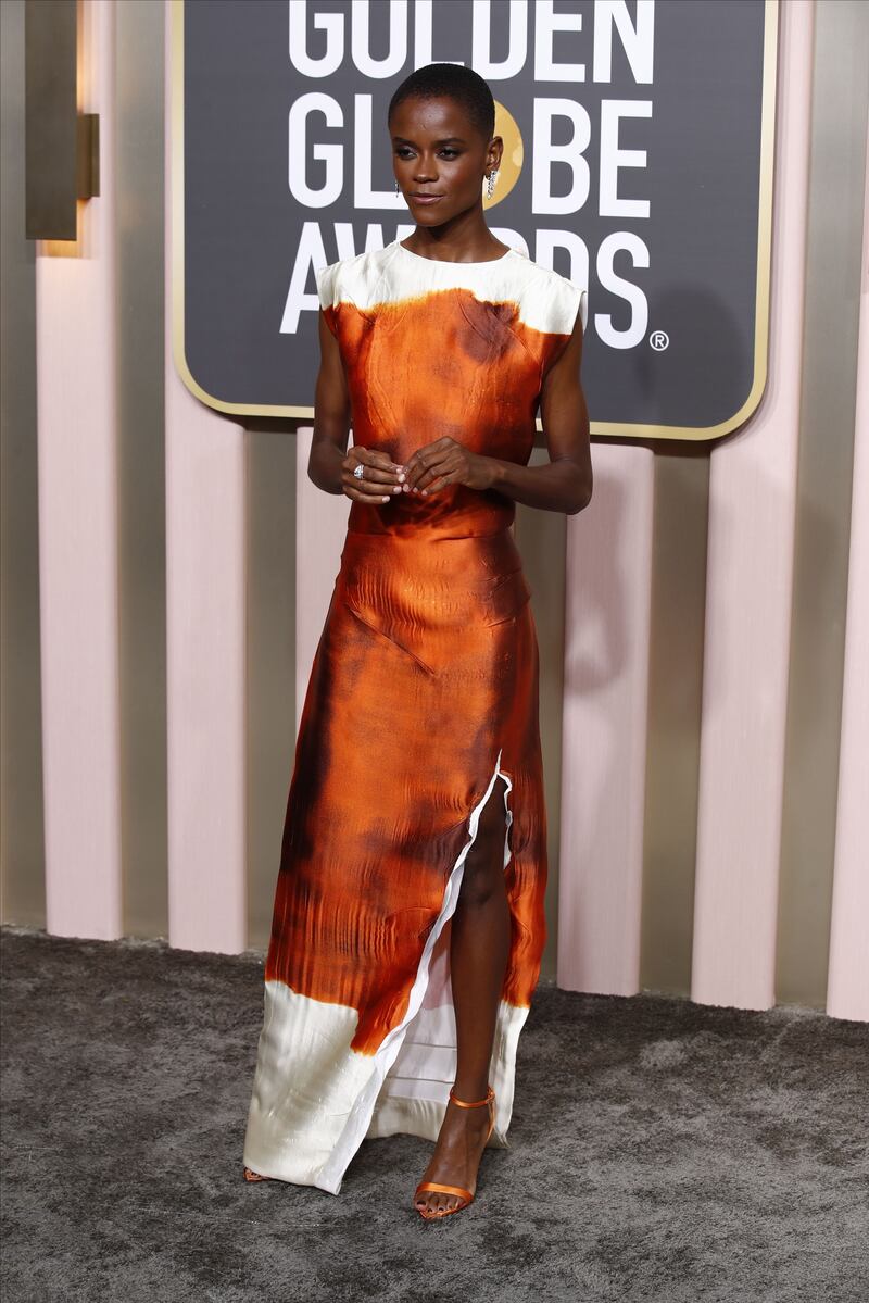 Black Panther’s Letitia Wright in Prada. Photograph: Caroline Brehman/EPA