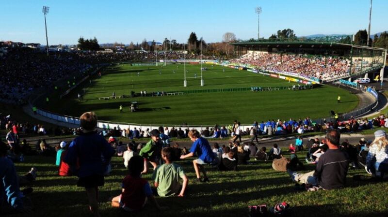 The  Rotorua International Stadium is knowsn as the ‘Hangi Pit.’ Photograph: Stu Forster/Getty