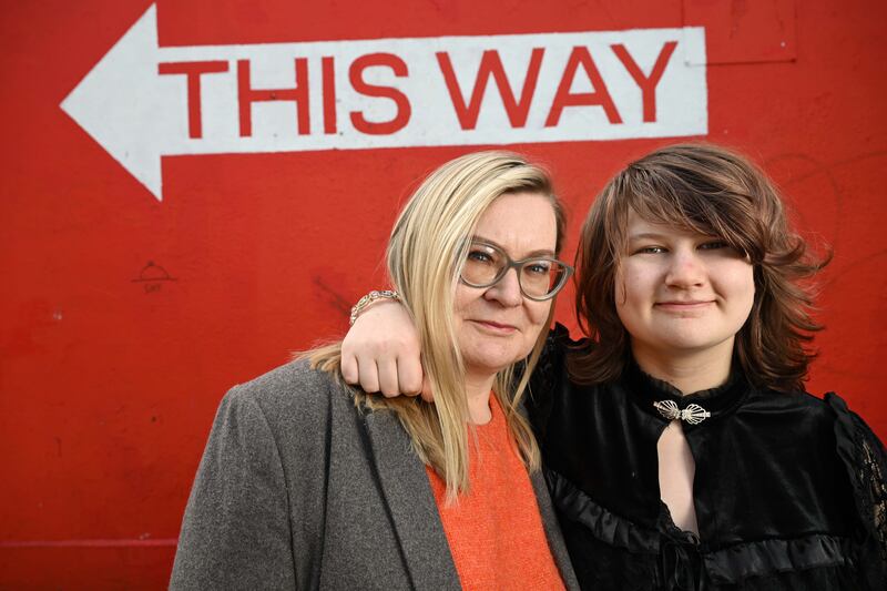 Aneta Kubas and her daughter Kalina Kubas (15). Photograph: Bryan Meade