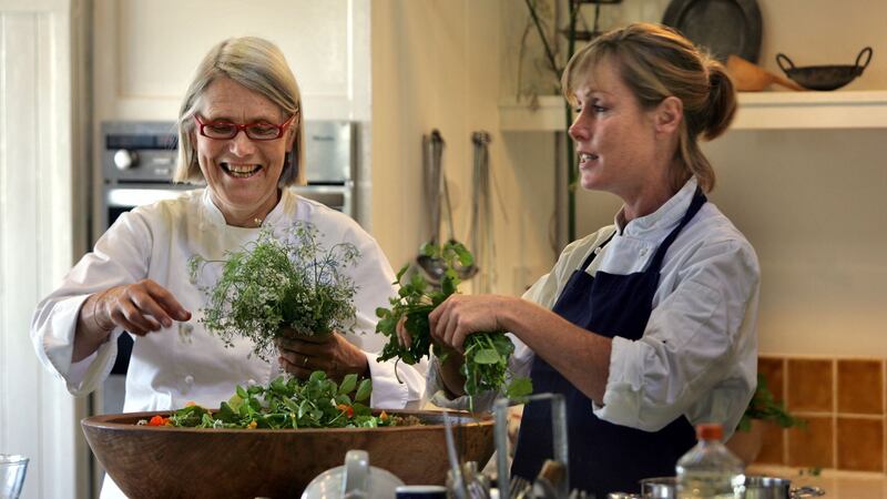 Darina Allen and Skye Gyngell at Ballymaloe Cookery School. Photograph: Eric Luke