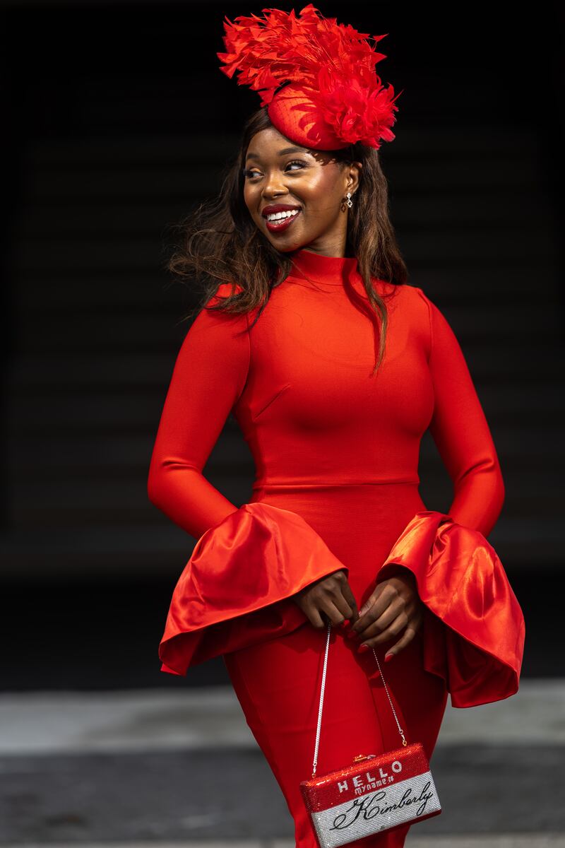 Kimberly Mushayabasa from Co Meath enjoying Ladies' Day. Photograph: Morgan Treacy/Inpho