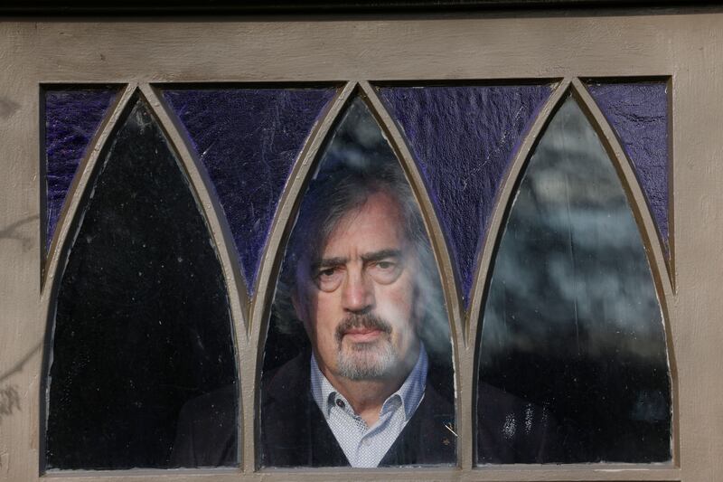 Sebastian Barry at home in rural Wicklow: He recalls listening to survivors on the radio: 'The not speaking had been, I suspect, under such enormous pressure that it actually had been turned into a sort of poetry.' Photograph: Alan Betson 
