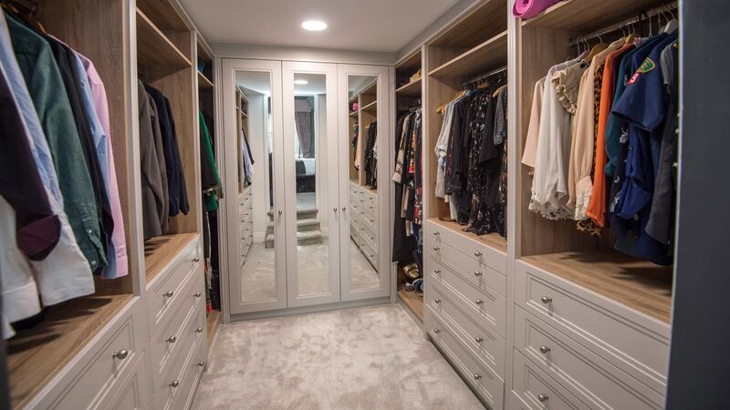 The generous walk-in wardrobe. Photograph: Brenda Fitzsimons