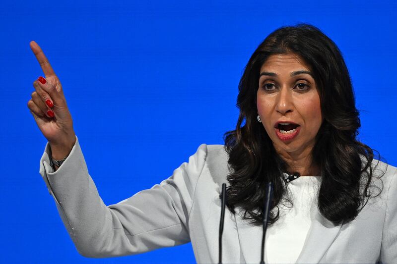 Politicians who bang the drum loudest on immigration, such as home secretary Suella Braverman, are often accused of race-baiting, which they deny. Photograph: Justin Tallis/AFP/Getty Images