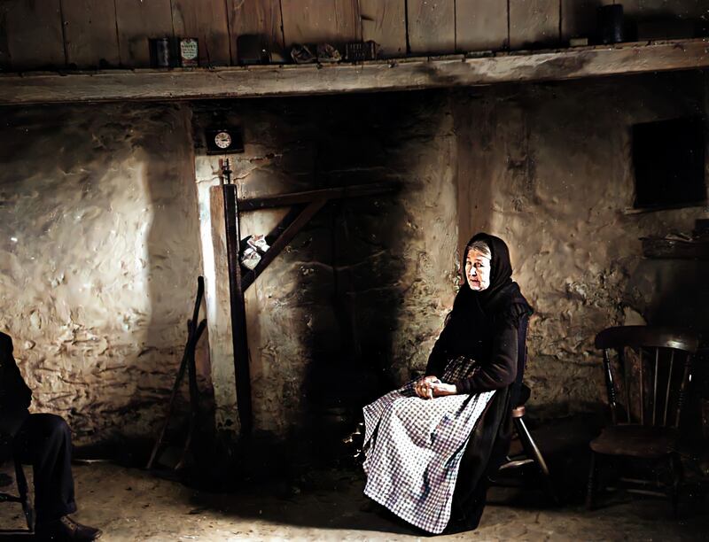 Peig Sayers was born Máiréad (Margaret) Sayers in Dunquin, Co Kerry in March 1873. She was the youngest child of Tomás Sayers and Máiréad Ní Bhrosnacháin (Margaret ‘Peig’ Brosnan) Sayers and was educated at Dunquin national school until she was aged 12. She married Pádraig Ó Guithín in February 1892, and had six children. She was a storyteller who dictated her famous autobiography, Peig, as well as imparting hundreds of stories to the Irish Folkore Commission