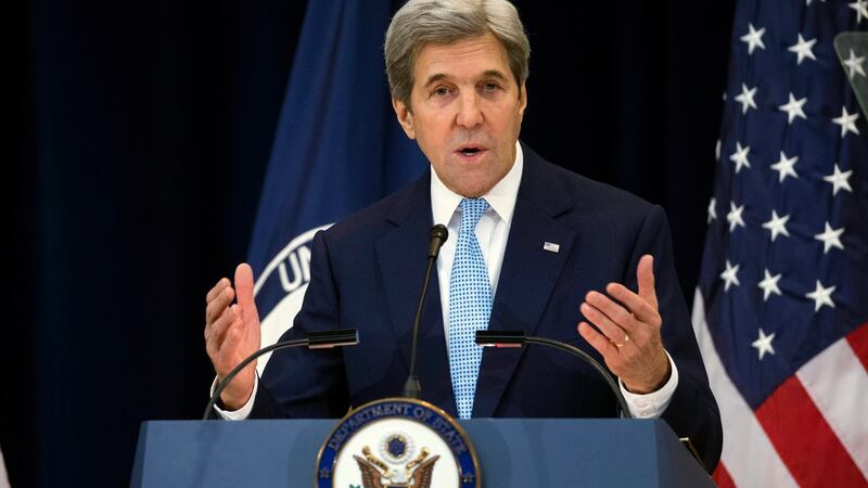 US secretary of state John Kerry makes remarks outlining the Obama administration’s vision for  Middle East peace  at the State Department in Washington DC, December 28th, 2016. Photograph: Shawn Thew/EPA