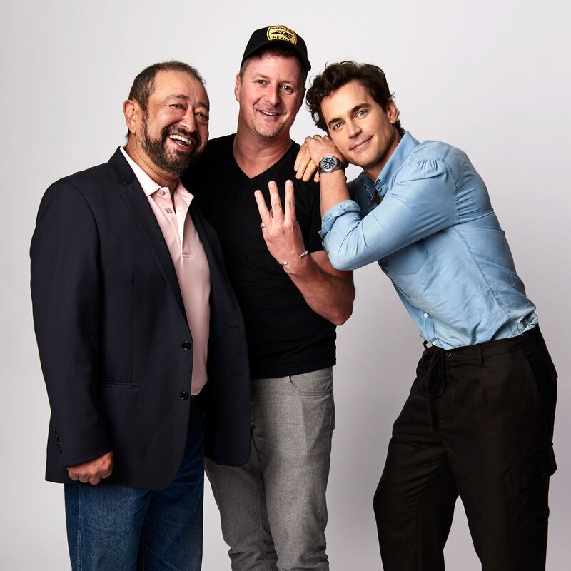Papi Chulo: Matt Bomer with the film's Irish director, John Butler, and his costar Alejandro Patino. Photograph: Gareth Cattermole/Getty