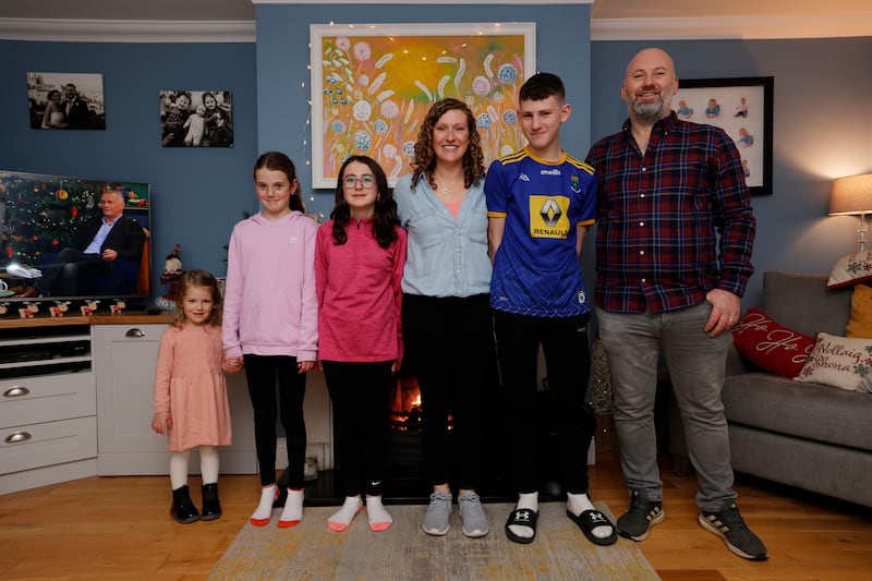 Carly and Robbie, with their children Cara, Caoilainn, Aoife and Rian. Photograph: Alan Betson