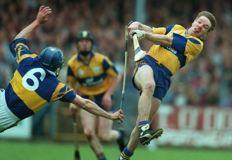 James O'Connor in action during a National Hurling League meeting between Clare and Tipperary in 1997. "Both of us probably took a certain amount of sh*t off the ball. If you took it, fellas would walk all over you." Photograph: Lorraine O'Sullivan/Inpho