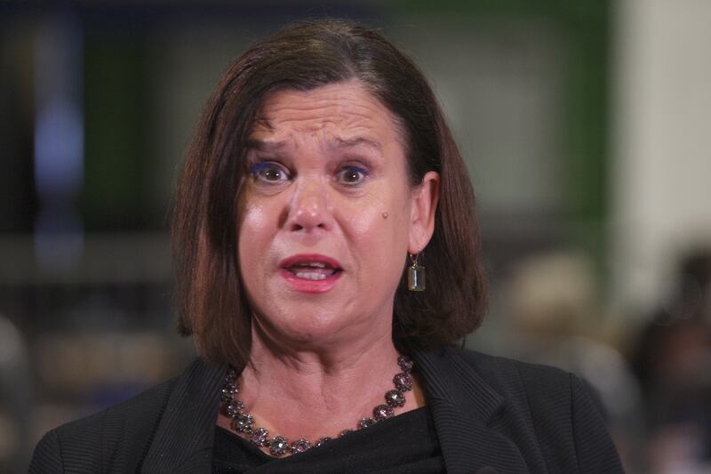 Sinn Féin president Mary Lou McDonald at the count centre in the RDS Simmonscourt in Dublin on Monday. Photograph: Stephen Collins/Collins 
