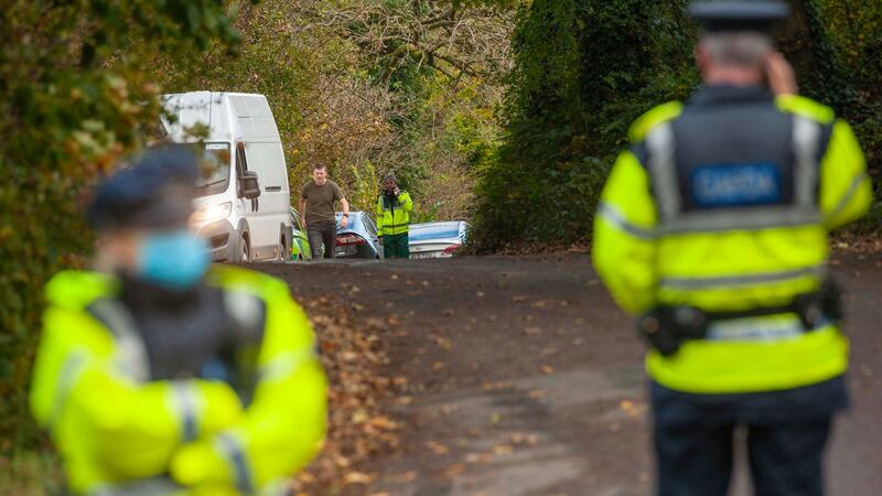Gardaí at the scene of the shootings at Assolas, near Kanturk in north Cork. Photograph: Daragh McSweeney/Provision