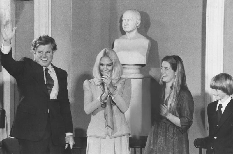 Joan Kennedy with Ted Kennedy and their children, Kara Ann and Patrick, in 1979. Photograph: George Tames/The New York Times