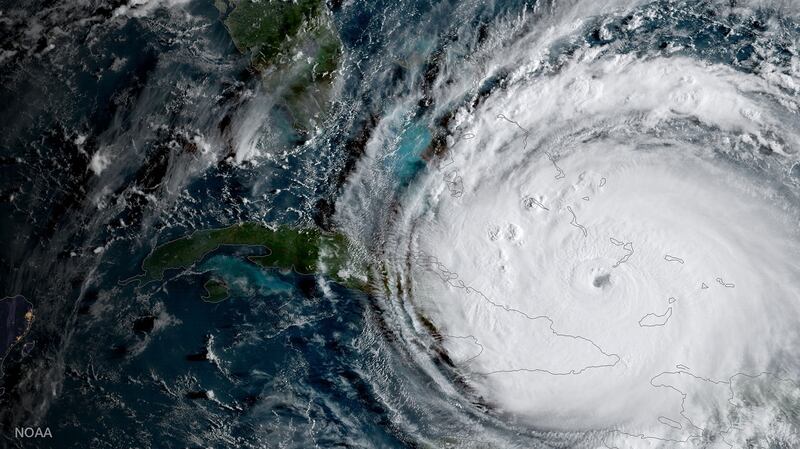 Image of Hurricane Irma passing eastern Cuba, as it bears down on the US mainland with increased strength. Photograph:  NOAA/PA Wire