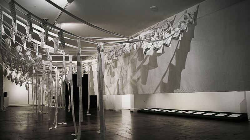 An exhibition of the Linen Memorial by Lycia Trouton