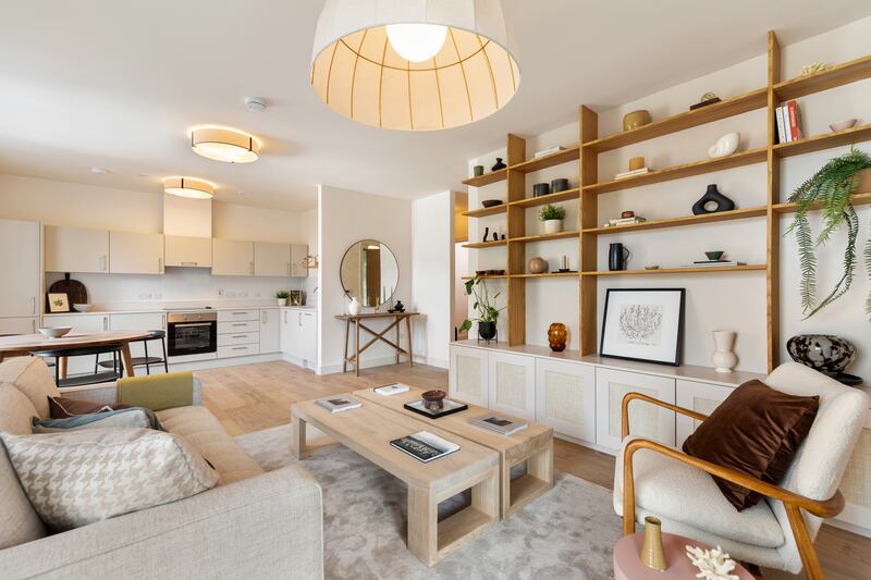 Living/dining area of two-bedroom apartment 