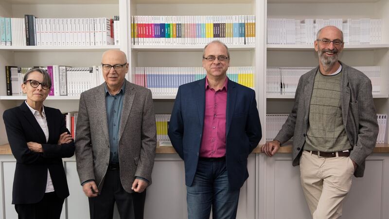 At a celebration of Seamus Heaney in poetry and song to mark the opening of a new building for the Trinity Centre for Literary and Cultural Translation were, from left, Heaney’s translators Pura López Colomé, Jerzy Jarniewicz, Grigory Kruzhkov and András Imreh. Photograph: Paul Sharp / Sharppix
