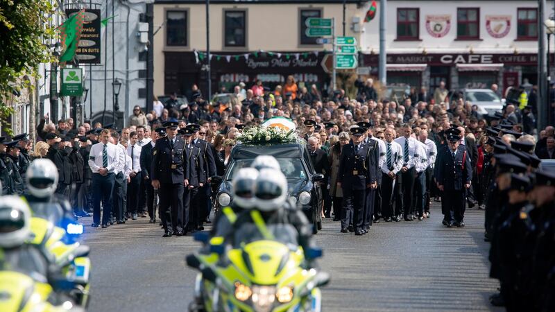 The cortege makes its way through Charlestown on the way to church. Photograph: Colin Keegan, Collins Dublin