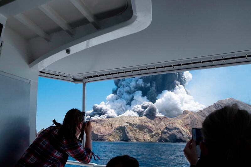 Whakaari eruption: at least 17 of the 47 people on the island at the time have died. Photograph: Michael Schade via AP