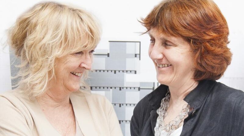 Yvonne Farrell and Shelley McNamara of Grafton Architects. Photograph: Alice Clancy