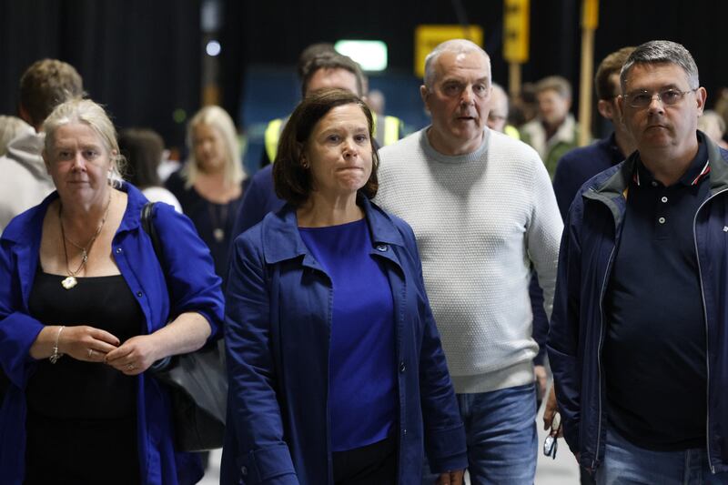 Sinn Féin leader Mary Lou McDonald at the RDS count centre in Dublin on Sunday. Photograph: Nick Bradshaw