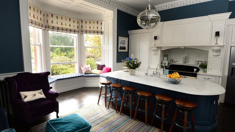 The kitchen/ dining area. Photograph: Dara Mac Dónaill