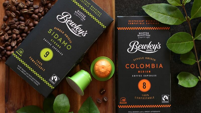 Bewley’s 100 per cent compostable coffee capsules  can go straight into brown bins
