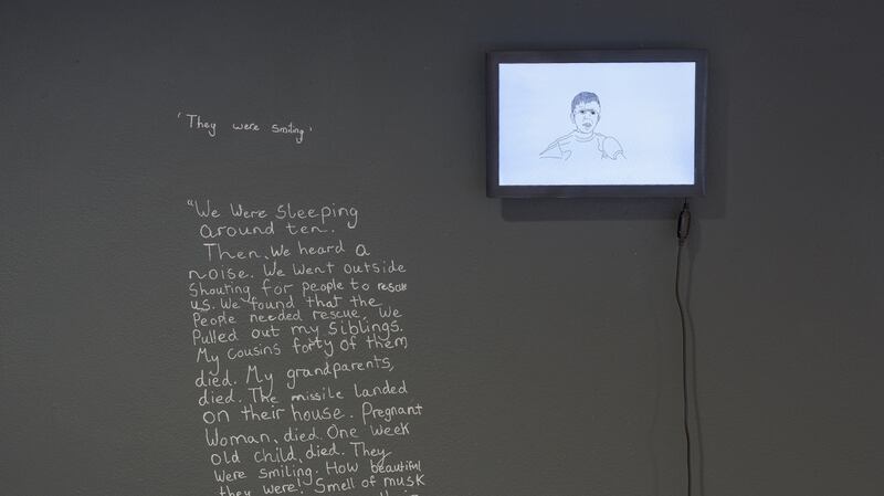 Anita Groener, Moments: They were smiling. The Past is a Foreign Country, installation view, The Lab. Photograph: Louis Haugh