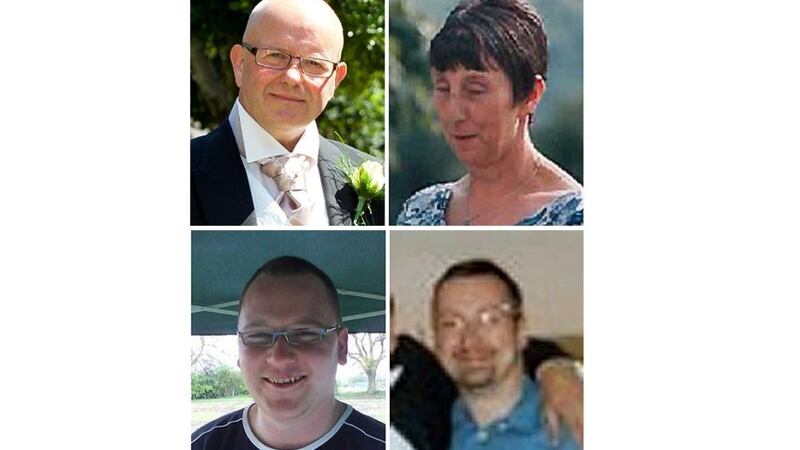 (From the left) Derek Moore, Dorothy Bailey, Jason Shingler and William Barks, the four people missing after a mill explosion in Bosley, Cheshire. Photograph: Cheshire Police/PA Wire.