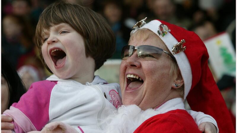 Aoife Donnelly (5) and Kay Brennan  in Nowlan Park, Kilkenny. Photograph: Brenda Fitzsimons