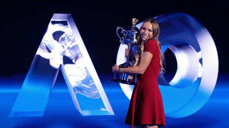 Defending women’s champion Caroline Wozniacki: in line to face former winner Maria Sharapova in a mouth-watering third round showdown. Photograph: Mark Baker/AP Photo