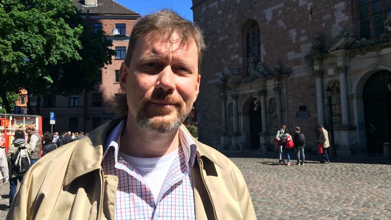 Ingmars Bisenieks, a translator and editor in Latvia who challenges Russian “trolls” and pro-Kremlin disinformation online. Photograph: Daniel McLaughlin