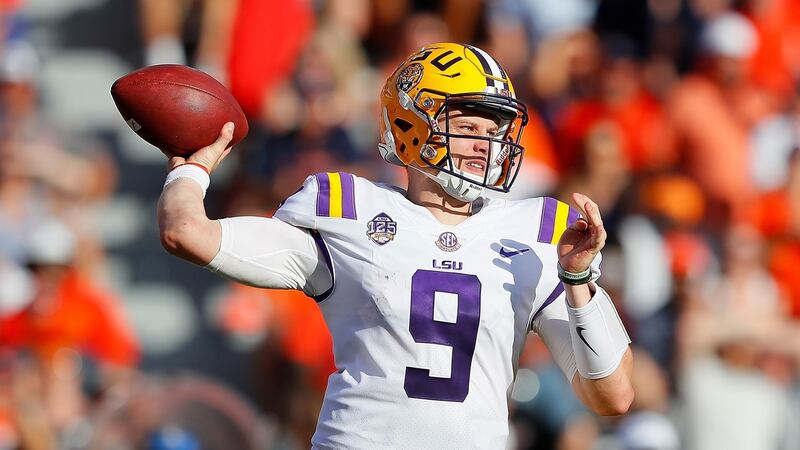Joe Burrow threw 60 touchdowns to  help LSU win the national championship. Photograph: Kevin C Cox/Getty Images