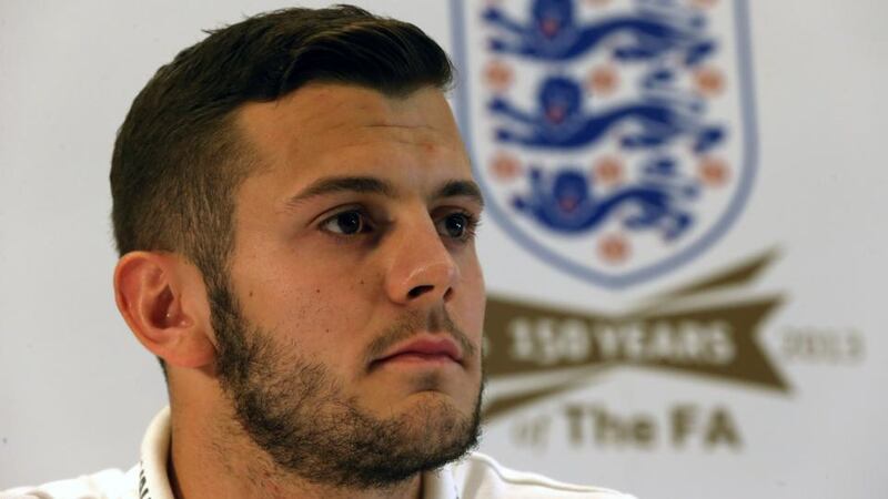 England’s Jack Wilshere speaks during a press conference at St George’s Park, Burton. Photograph: Nick Potts/PA Wire