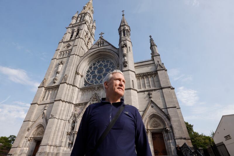 Fáilte Ireland tour guide Dusty Flanagan outside St Peter’s Church in Drogheda. Photograph: Alan Betson/The Irish Times

