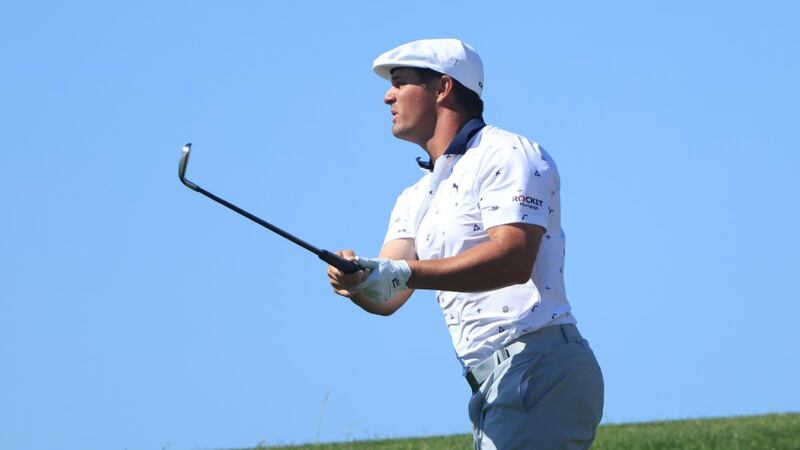Bryson DeChambeau plays a shot on the 15th hole during the first round of the US PGA Championship at Kiawah Island. Photograph: Sam Greenwood/Getty Images