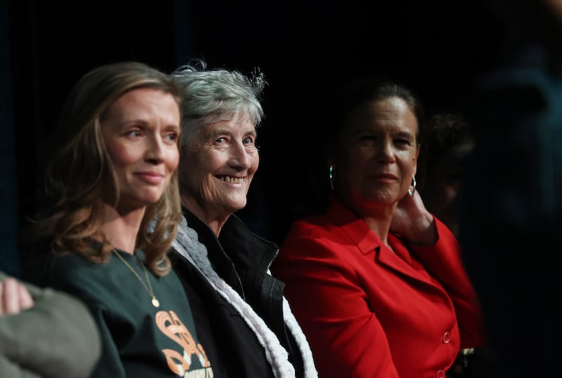 Cairns, president-elect Catherine Connolly and Sinn Féin leader Mary Lou McDonald at the launch of Connolly's presidential election campaign. Photograph: Bryan O’Brien