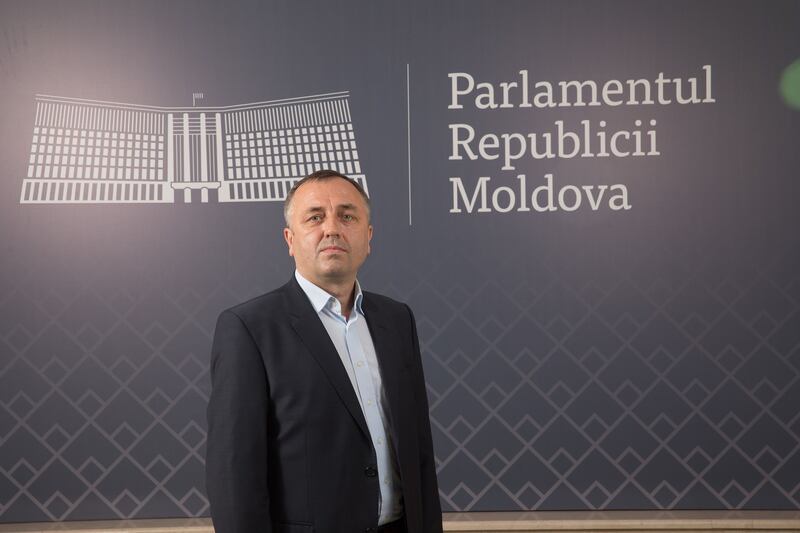Moldovan-Irish MP Ion Spac at the parliament building in Chisinau.