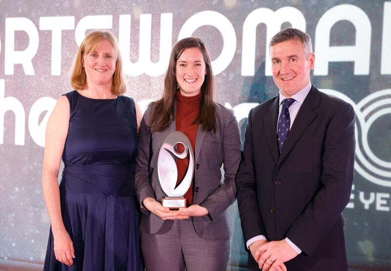 Catherine Mahoney, director from Cycling Ireland accepts award on behalf of Lara Gillespie
