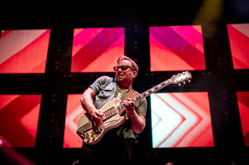 Dan Auerbach does his thing for The Black Keys in Dublin. Photograph: Tom Honan