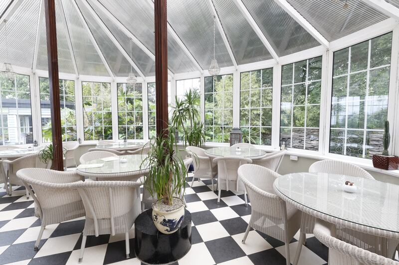 The conservatory area where guests and daytrippers can enjoy a coffee or tea.  