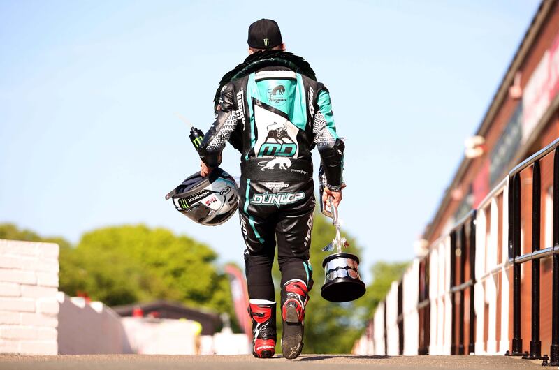 Michael Dunlop won his 25th Isle of Man TT race at the 2023 event, leaving him just one shy of his uncle Joey’s all-time record of TT victories. Photograph: Stephen Davison/Pacemaker