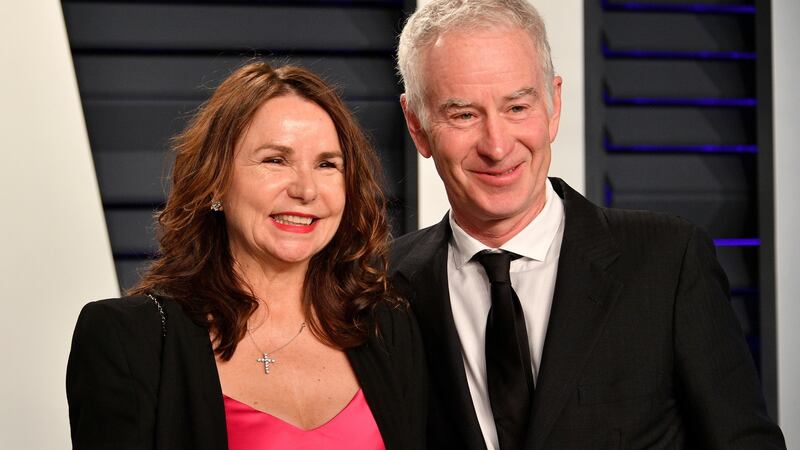 John McEnroe with his wife Patty Smyth during the 2019 Vanity Fair Oscar Party. Photograph: Dia Dipasupil/Getty
