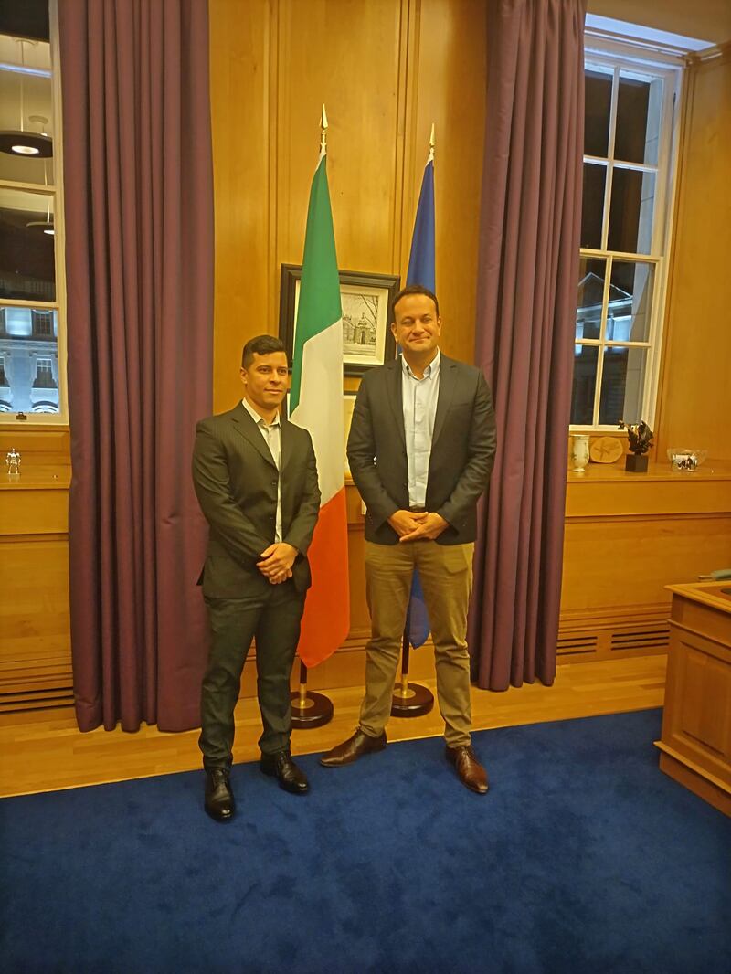 Eder Santos meeting Leo Varadkar in Government Buildings on Sunday night
